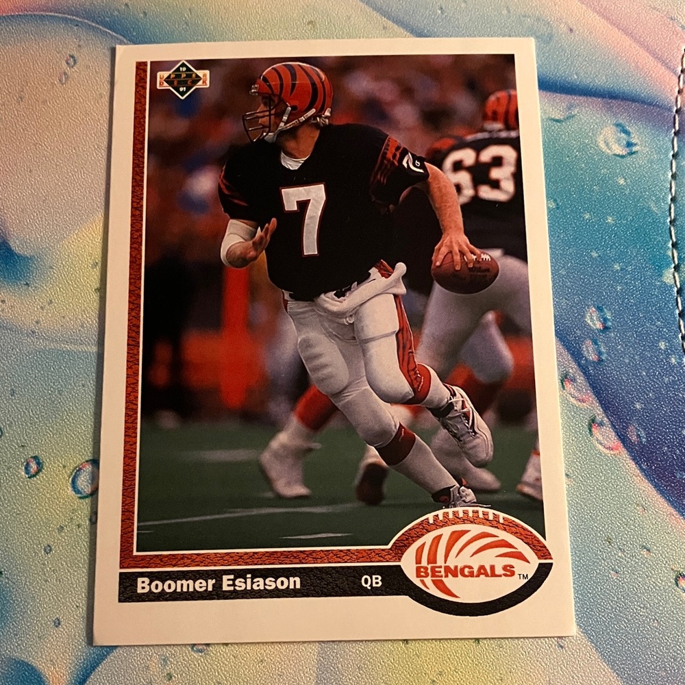 Boomer Esiason Bengals Football Card 1991 Upper Deck